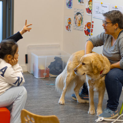 Photo de l'article Le chien Nelson s’invite aux ateliers des Petits AS